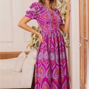 Purple Paisley Maxi Dress